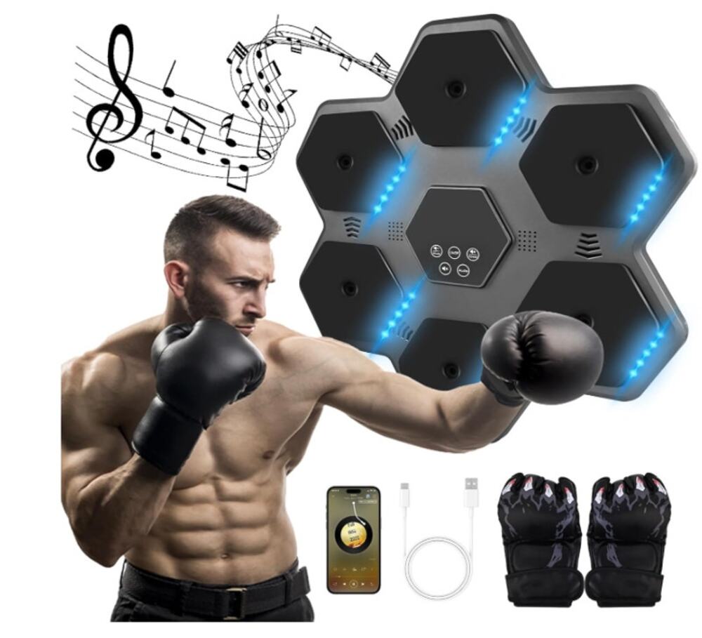 Music Boxing Machine with Gloves Smart Bluetooth Wall Mounted Electronic